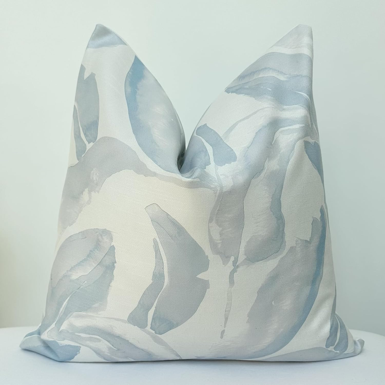Decorative Feather Print Pillow Cover in Blue and White for Home Decor, Throw Pillow Case/Cover, ... | Amazon (US)