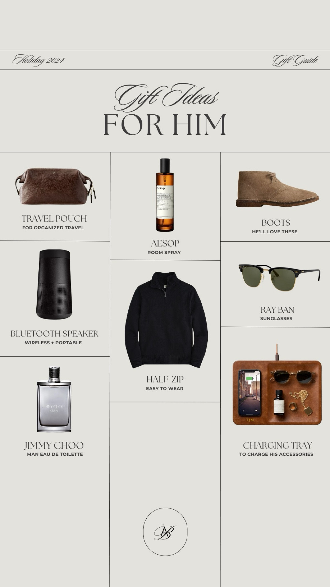 Holiday gift ideas for him! 

Men’s gift guide, holiday gift guide, gifts for him, men’s fashion, men’s cologne, shoes, men’s shoes, ray-ban sunglasses, travel pouch, nightstand organizer, half-zip, speaker, Bluetooth speaker, Aesop, J.Crew, Jimmy Choo cologne 

#LTKHoliday #LTKGiftGuide #LTKMens