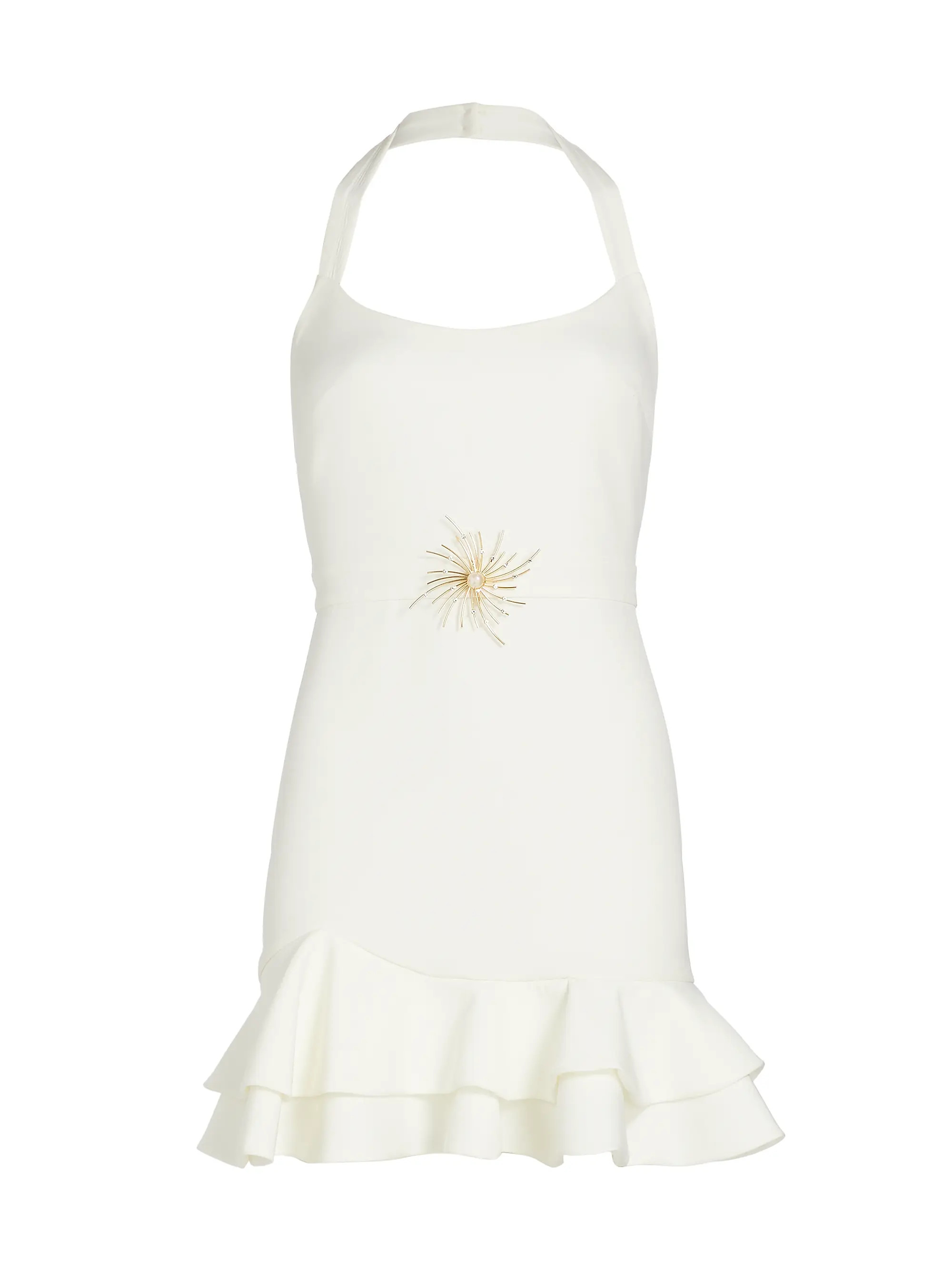 Shop PatBO Soleil Beaded Halter Minidress | Saks Fifth Avenue | Saks Fifth Avenue