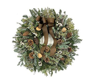 Fresh Juniper, Pinecone & Tallow Berry Wreath - 20" | Pottery Barn (US)