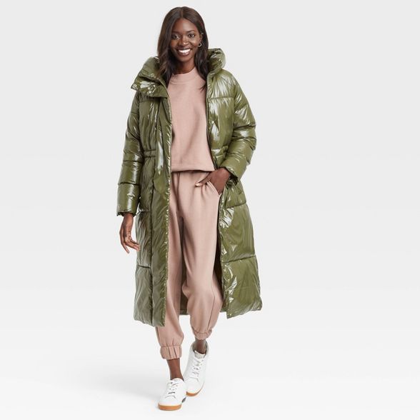 Women's Duvet Wet Look Puffer Jacket - A New Day™ | Target