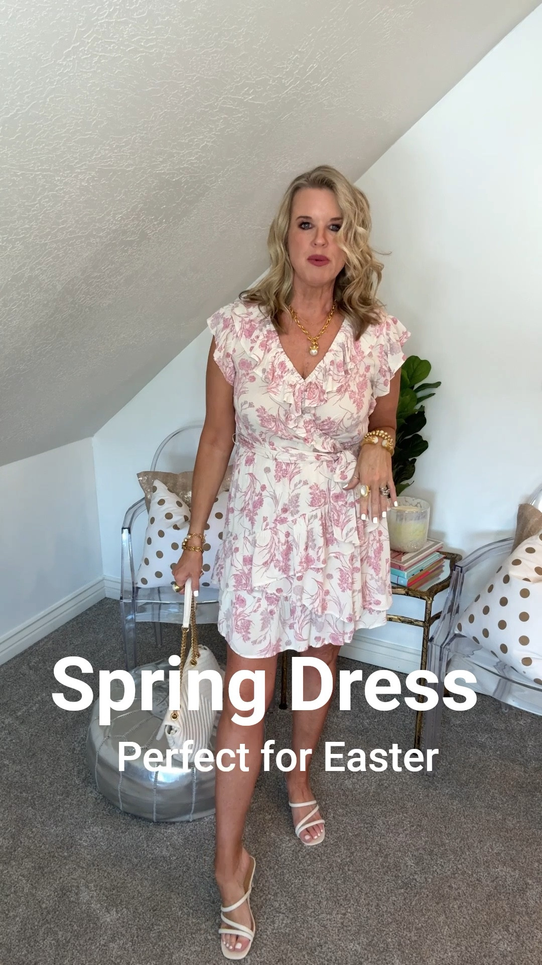 Ruffles for days Wrap floral dress with belt!
Comes in 3 prints and three colors 
Fits tts I am wearing a small 

Cecelia New York bow flares in nude tts 

Caroline hill raffia bag 

Gold jewelry 

#LTKWatchNow #LTKFindsUnder100 #LTKOver40