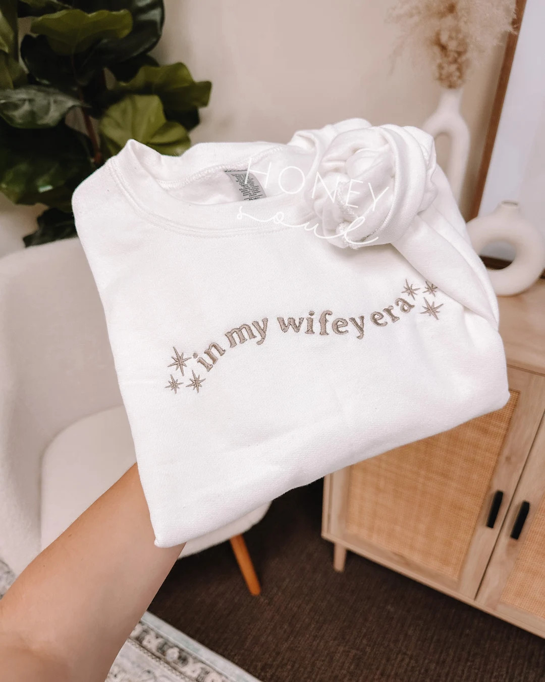 Embroidered in My Wifey Era Crewneck Minimal Crewneck Bride Sweatshirt Trendy Bride Apparel New W... | Etsy (US)