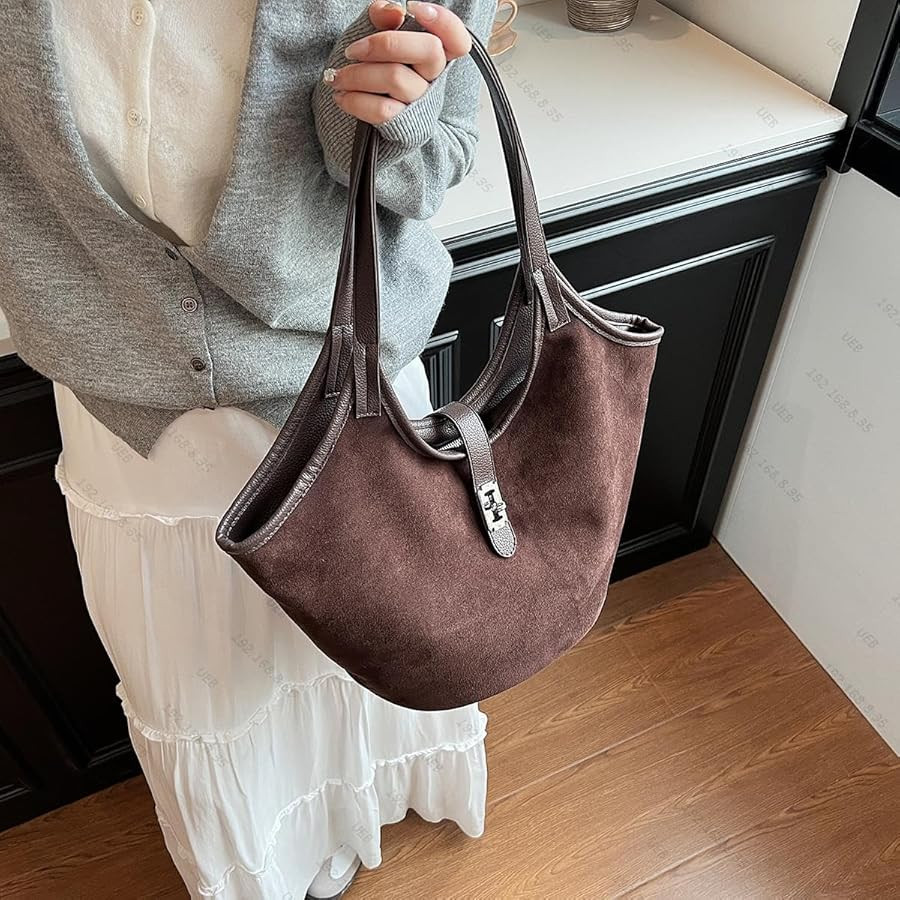 VOSTEVAS Suede Purses for Women Suede Handbags Brown Suede Purse Suede Tote Bags Slouchy Hobo Sho... | Amazon (CA)