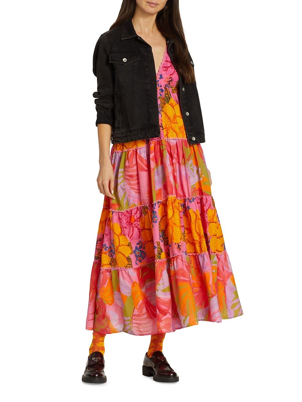 Farm Rio Floral Tiered Maxi Dress | Saks Fifth Avenue