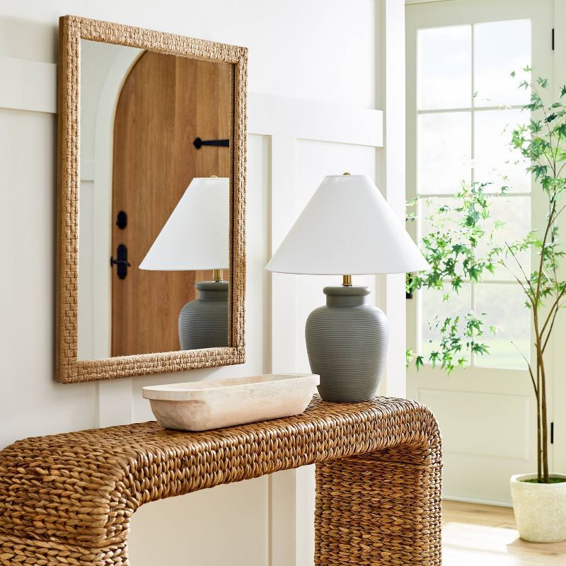 24" x 30" Woven Check Wall Mirror Natural - Threshold™ designed with Studio McGee | Target