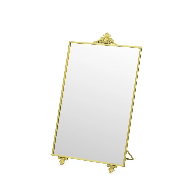My Texas House Gold Rectangular Metal Standing Vanity Mirror, 7" x 11" | Walmart (US)