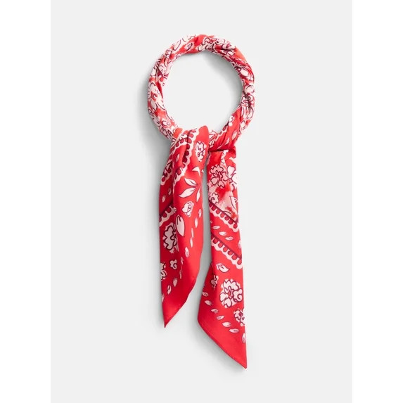 Scenario Women's Printed Square Scarf, Red | Walmart (US)