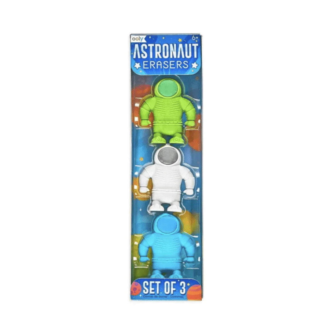 OOLY Astronaut Erasers - Set of Three | Ellifox