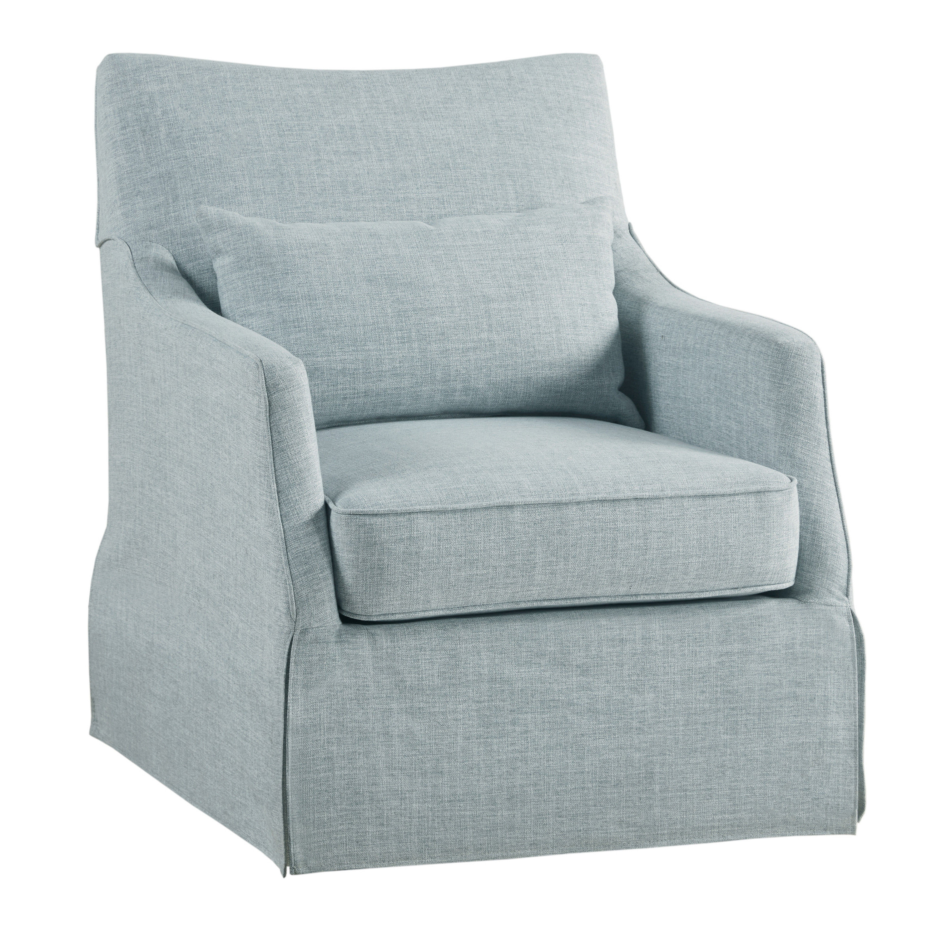 Morley Faux Slipcover Upholstered Swivel Chair | World Market