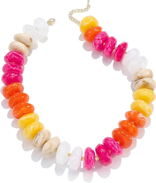 CONRAN KREMIX Colorful Chunky Beaded Necklace for Women,Large Acrylic Bead Choker Statement Neckl... | Amazon (US)