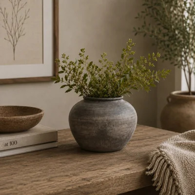 Approx 17" Extra Large Vintage Charcoal/Gray Pottery Pot (Size & Finish Vary) | Wayfair North America