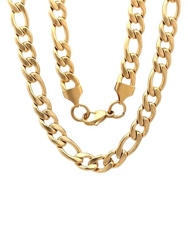 18K Goldplated Stainless Steel Figaro Link Necklace | Saks Fifth Avenue OFF 5TH