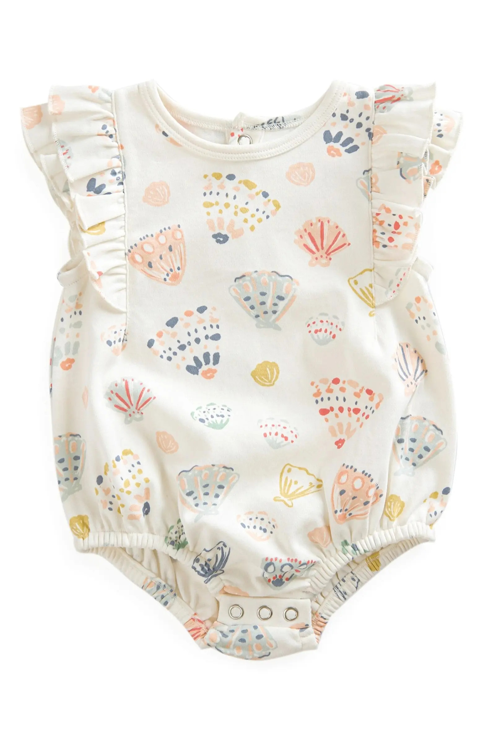 Seashells Organic Cotton Bubble Romper | Nordstrom
