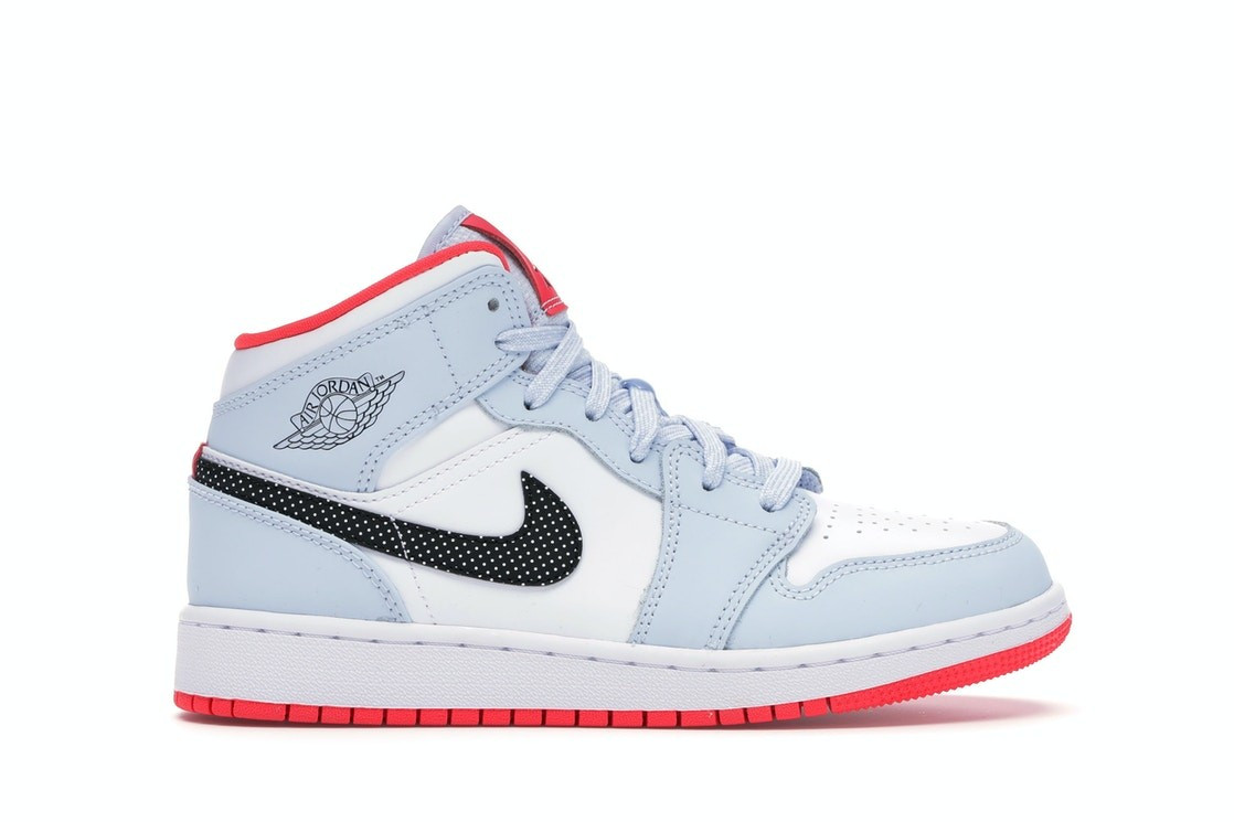 Jordan 1 Mid Half Blue Polka Dot Swoosh (GS) | StockX