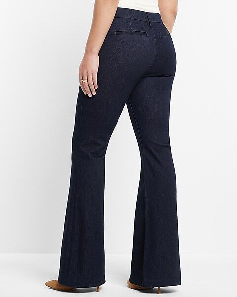 Mid Rise Rinse Front Seam 70s Flare Jeans | Express