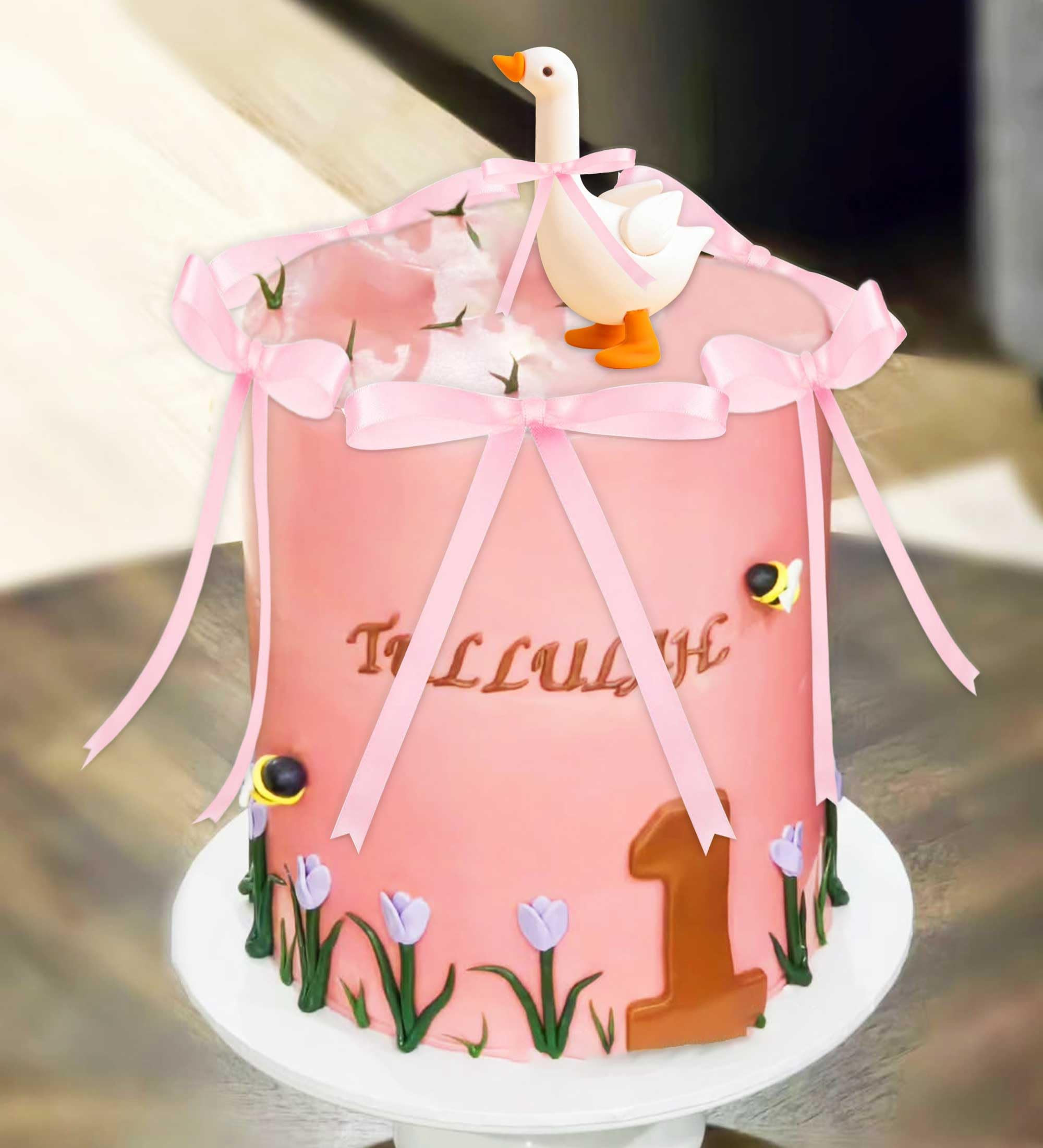 One Silly Goose Cake Topper,One Silly Goose Birthday Decor Include 1st Silly Goose and Pink Bows ... | Amazon (US)