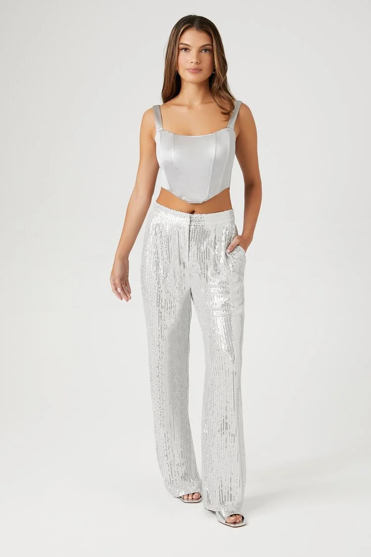 Low-Rise Sequin Pants | Forever 21 (US)