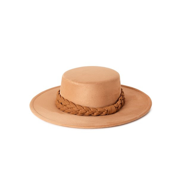 Time and Tru Boater Hat with Braided Trim - Walmart.com | Walmart (US)