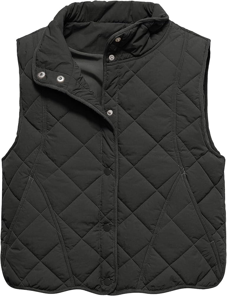 Gacaky Women's Puffer Vest Sleeveless Button Down Outerwear Warm Quilted Lightweight Down Winter ... | Amazon (US)