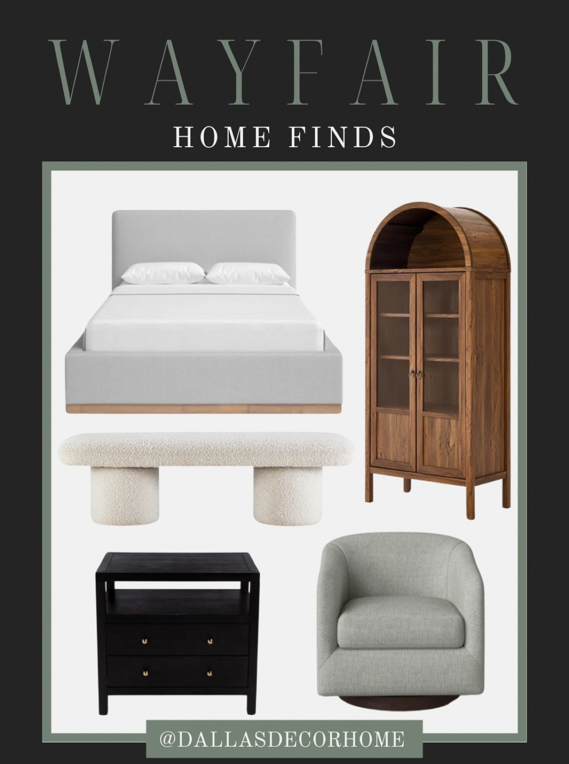 Wayfair home finds 💜💜

Bedroom, bed, arch cabinet, storage, nightstand, chair, bench, home decor, home finds, furniture 

#LTKHome #LTKSaleAlert #LTKFindsUnder50