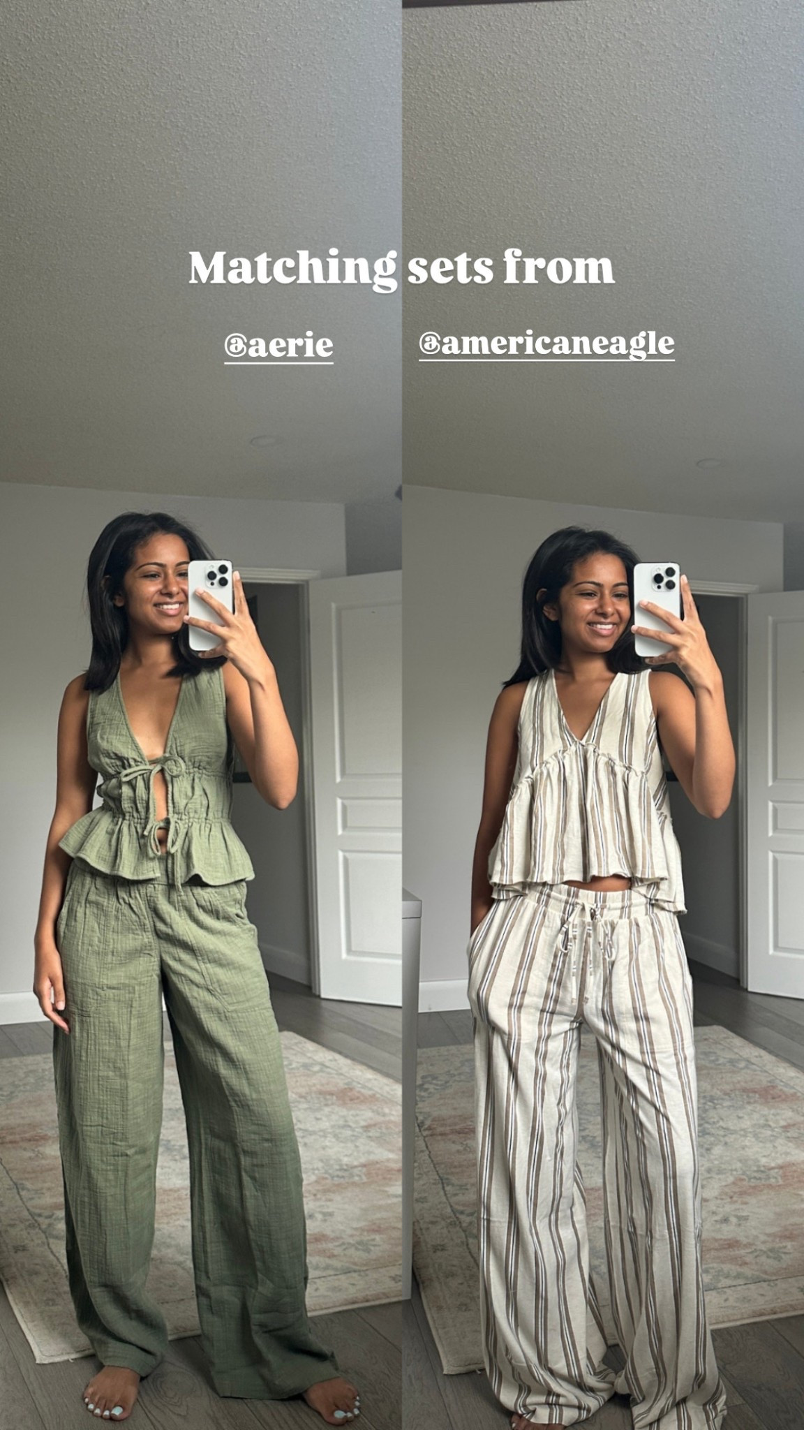 Everything is a little oversized so I would size down in the bottoms. 

Petite fashion | spring outfits | summer outfits | matching sets 