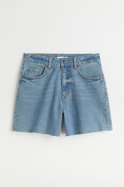Denim Shorts High Waist - Light denim blue - Ladies | H&M US | H&M (US + CA)
