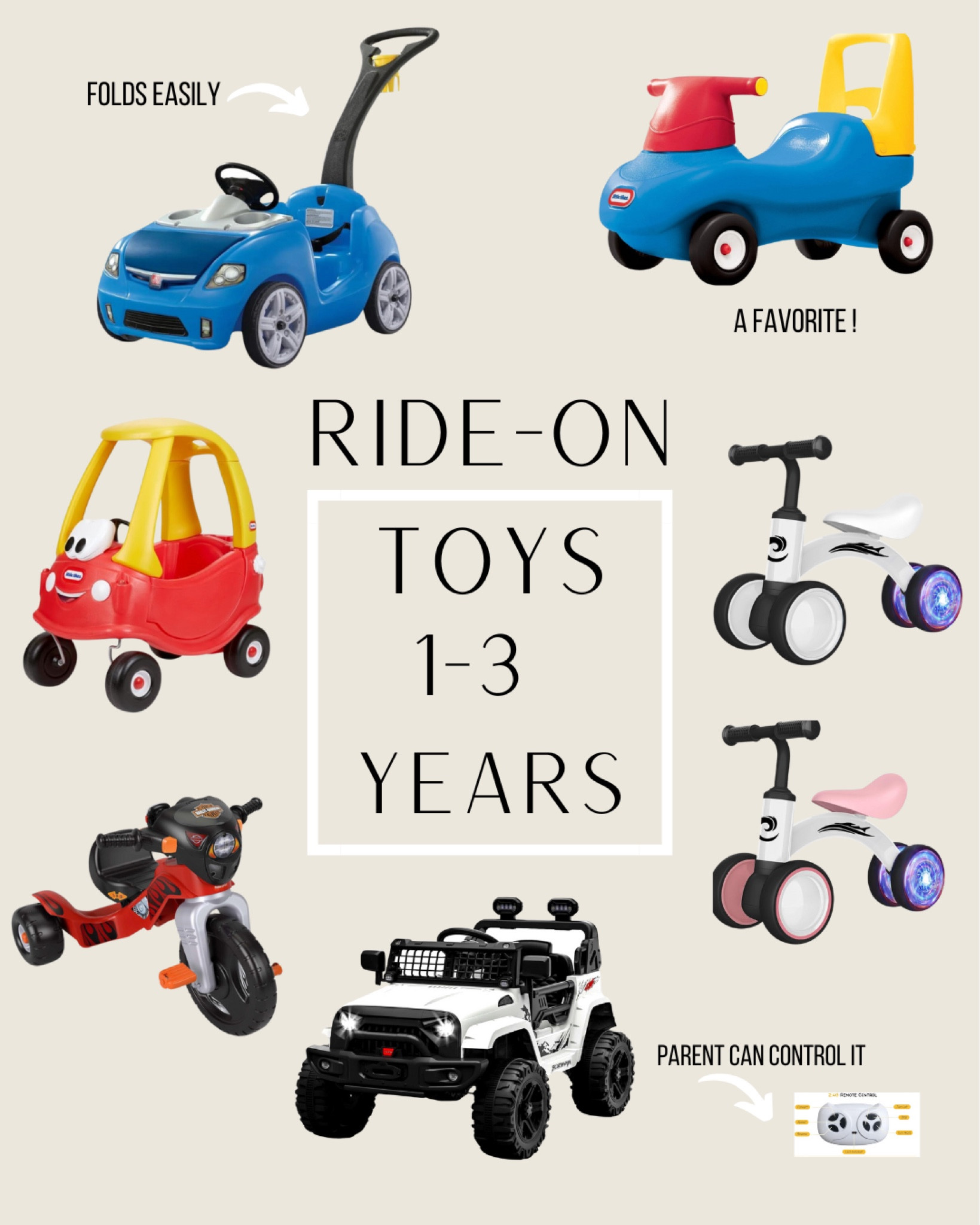 Christmas gift ideas for toddlers ages 1-3years old. These ride-on toys are going to be fun time! 

#LTKGiftGuide #LTKKids #LTKHoliday