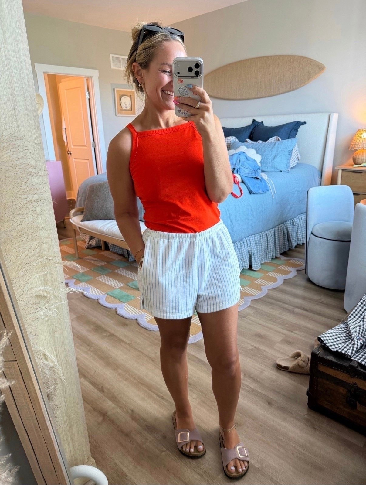 ☀️ Red, white, and ready for summer.

This outfit is the definition of easy summer style—an elevated tank, breezy striped shorts, and comfy sandals you’ll reach for on repeat. Perfect for backyard BBQs, beach days, vacation mornings, and everything in between. ❤️🤍💙


#LTKStyle #SummerOutfit #CasualSummerStyle #FourthOfJulyOutfit #PatrioticStyle #StripedShorts #MomStyle #CoastalStyle #VacationOutfit #SummerFashion #EverydayStyle #TargetStyle #WalmartFashion #AffordableStyle #LTKFindsUnder50