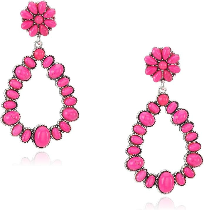 Rustic Couture's Western Turquoise Earrings for Women Statement Western Country Jewelry | Amazon (US)