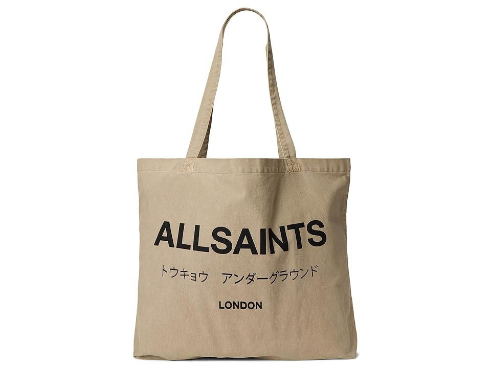 AllSaints Undrground Acid Tote Tote Handbags Toffee Brown, Cotton | Zappos