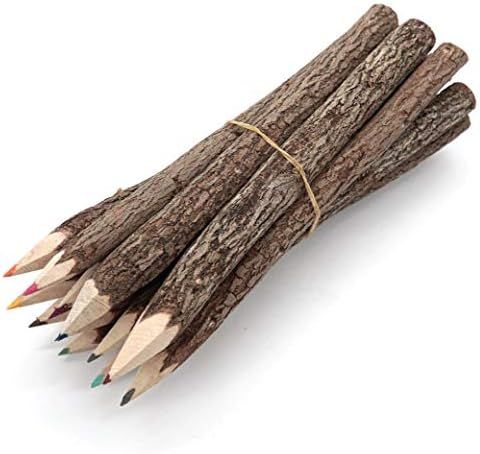 Bark 7 Inch Colors Pencils Set Assorted-Stick Twig of Wood Pencils Outdoor Colored Wooden Pencil ... | Amazon (US)