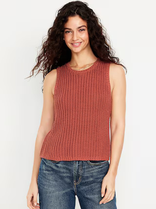 Sleeveless Open-Stitch Sweater | Old Navy (US)