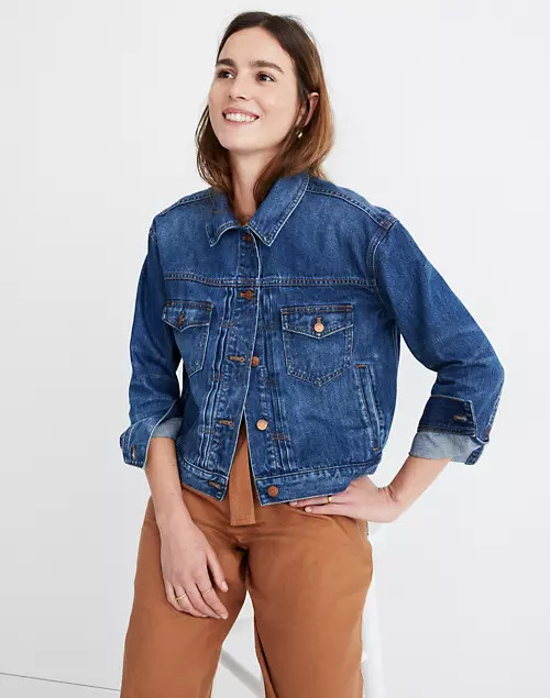 The Boxy-Crop Jean Jacket in Elmwood Wash: Vintage Edition | Madewell