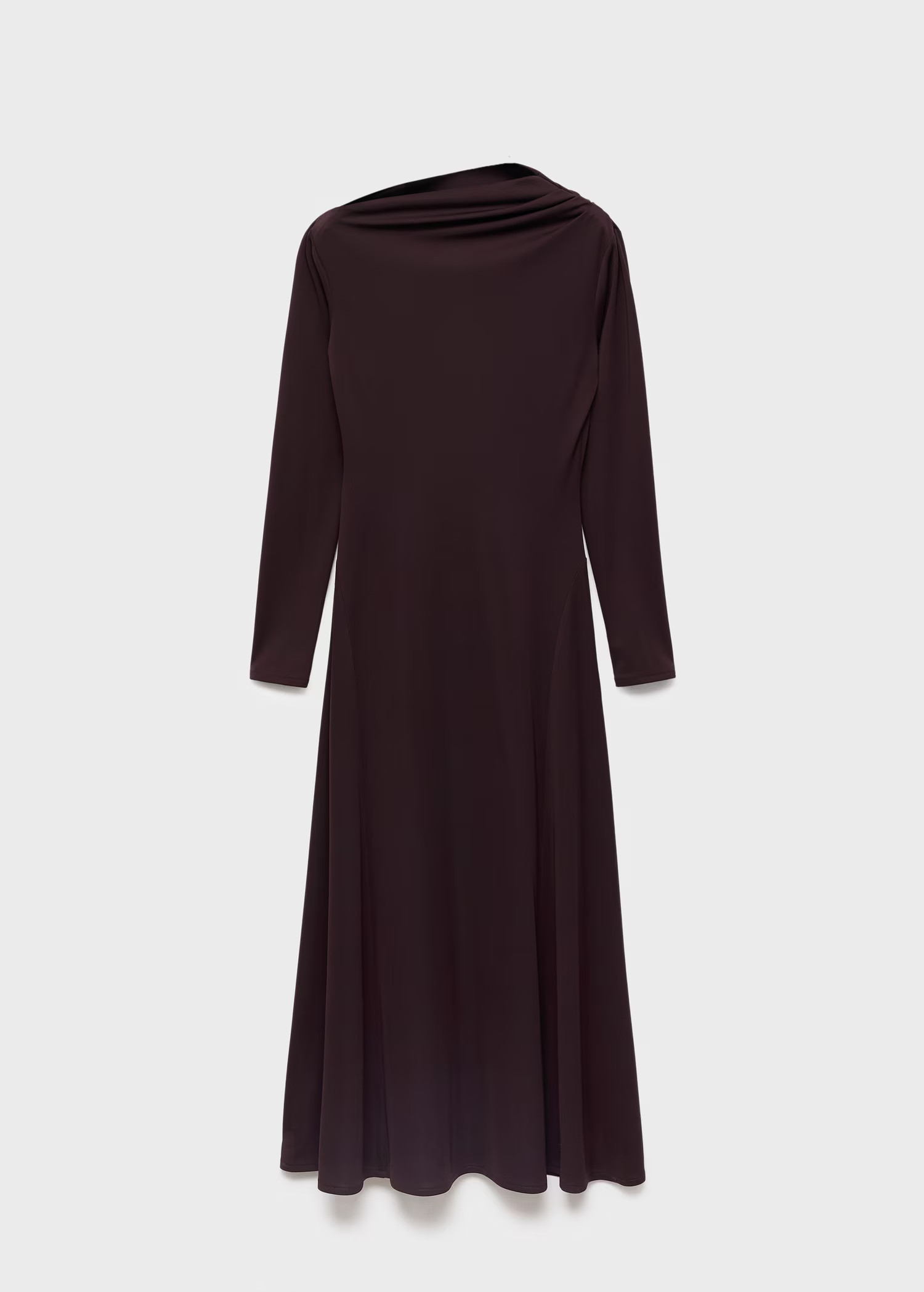 A-line dress with asymmetrical neckline - Women | MANGO United Kingdom | MANGO (UK)