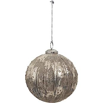Creative Co-Op 6" Round Flocked Glass Ornament | Amazon (US)