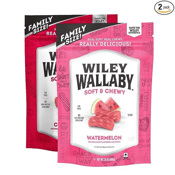 Wiley Wallaby 24oz Classic Red & Watermelon Classic Gourmet Australian Style Soft & Chewy Licoric... | Amazon (US)