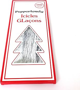 PEPPERLONELY 2000 Strands Icicles Tinsel Tree Christmas Decorations, Silver | Amazon (US)