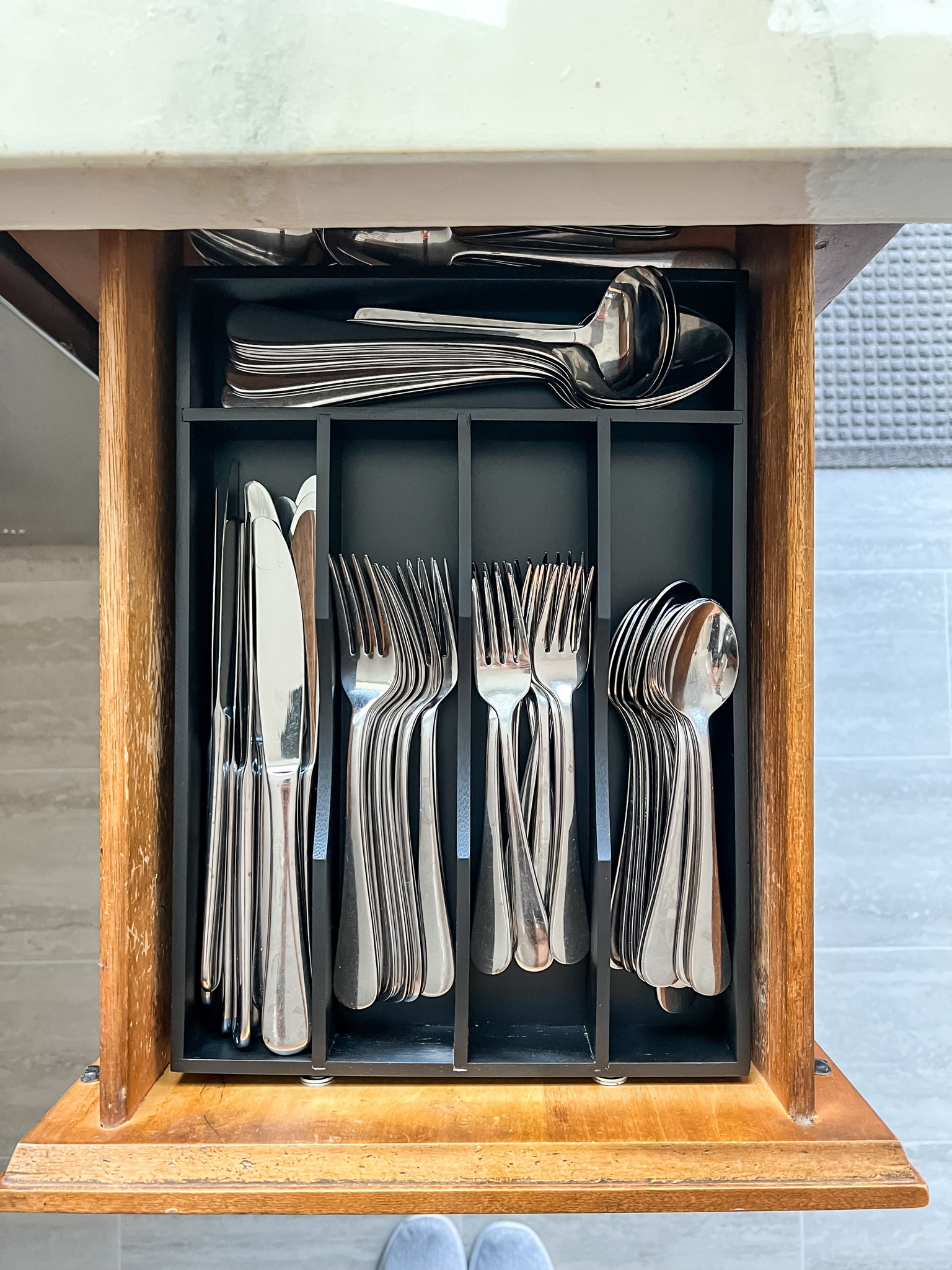 Black wood silverware drawer organizer. Perfect for small kitchens with narrow drawers!  I was so thankful to find something that fit!

#LTKhome #LTKfindsunder50