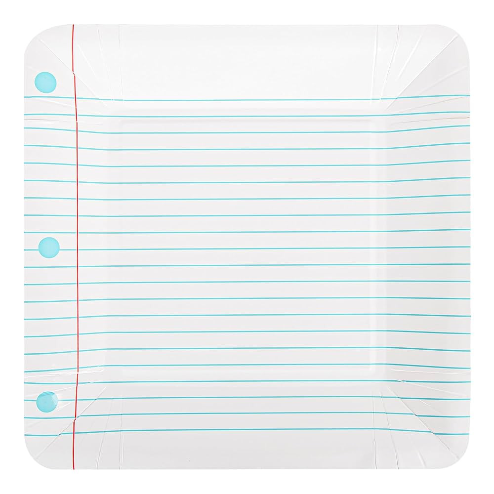 Back to School Party Plates First Day of School Notebook Paper Plates Disposable 9Inch Square Dec... | Amazon (US)