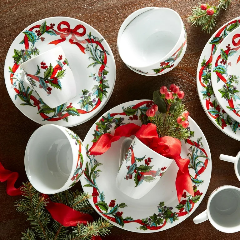 BrylaneHome 16 Piece Christmas Dinnerware Set | Walmart (US)