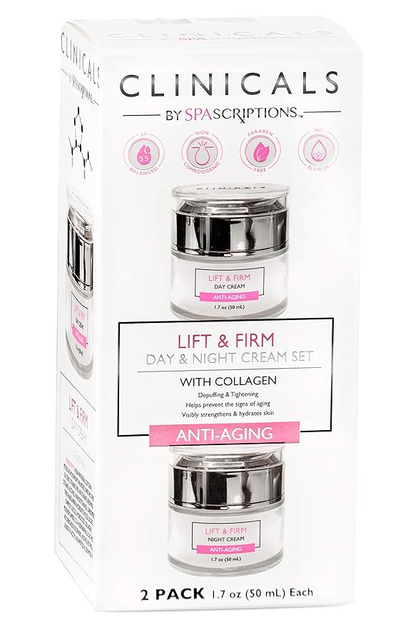 SpaScriptions Clinicals- Lift & Firm Day & Night Cream Set with Collagen - 2 Pack (1.7oz) | Amazon (US)