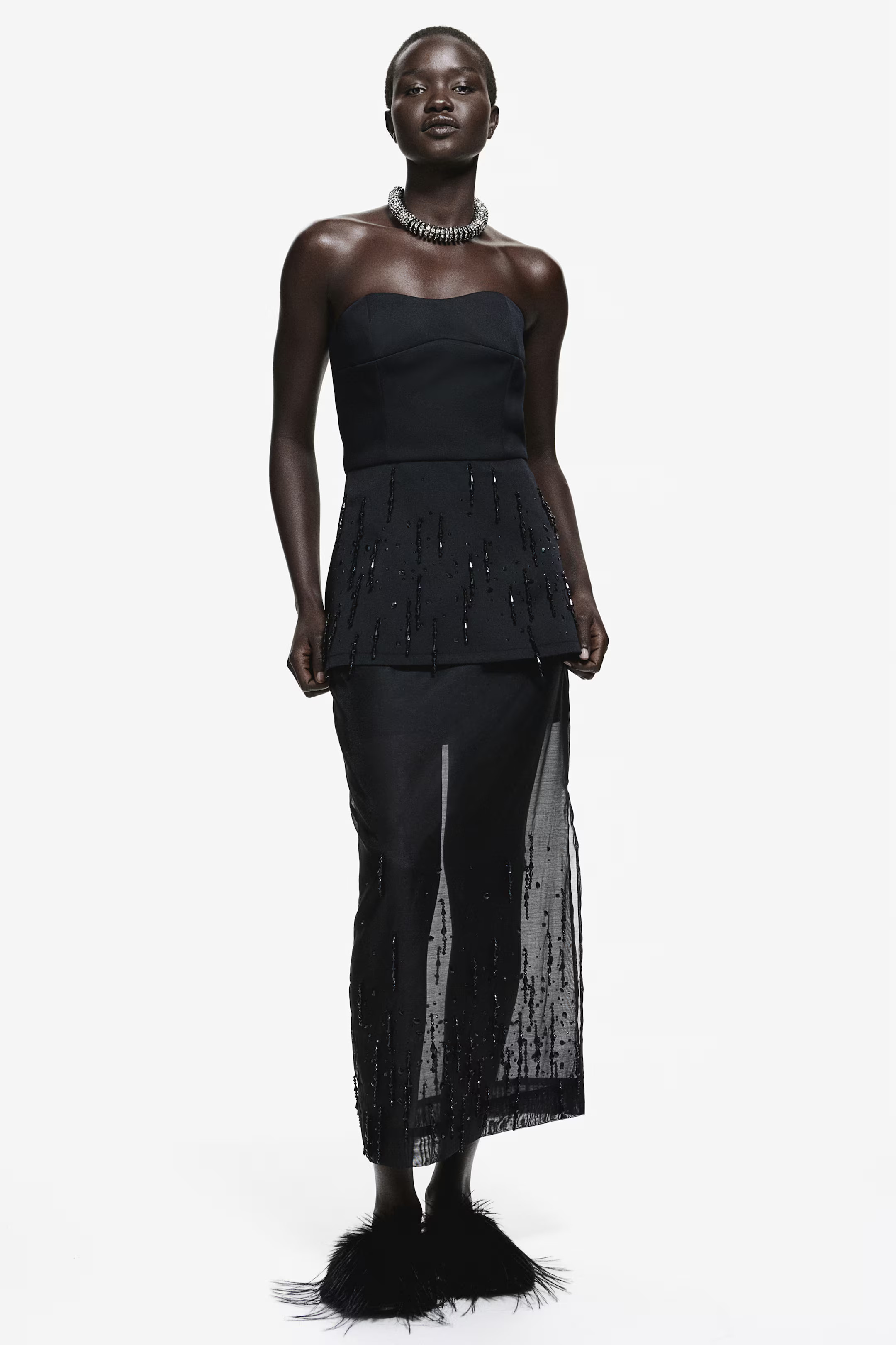 Embellished chiffon skirt - Black - Ladies | H&M US | H&M (US + CA)
