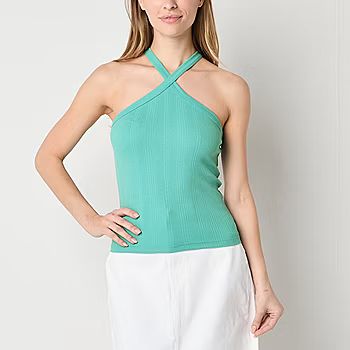 new!a.n.a Womens Halter Neck Sleeveless Tank Top | JCPenney