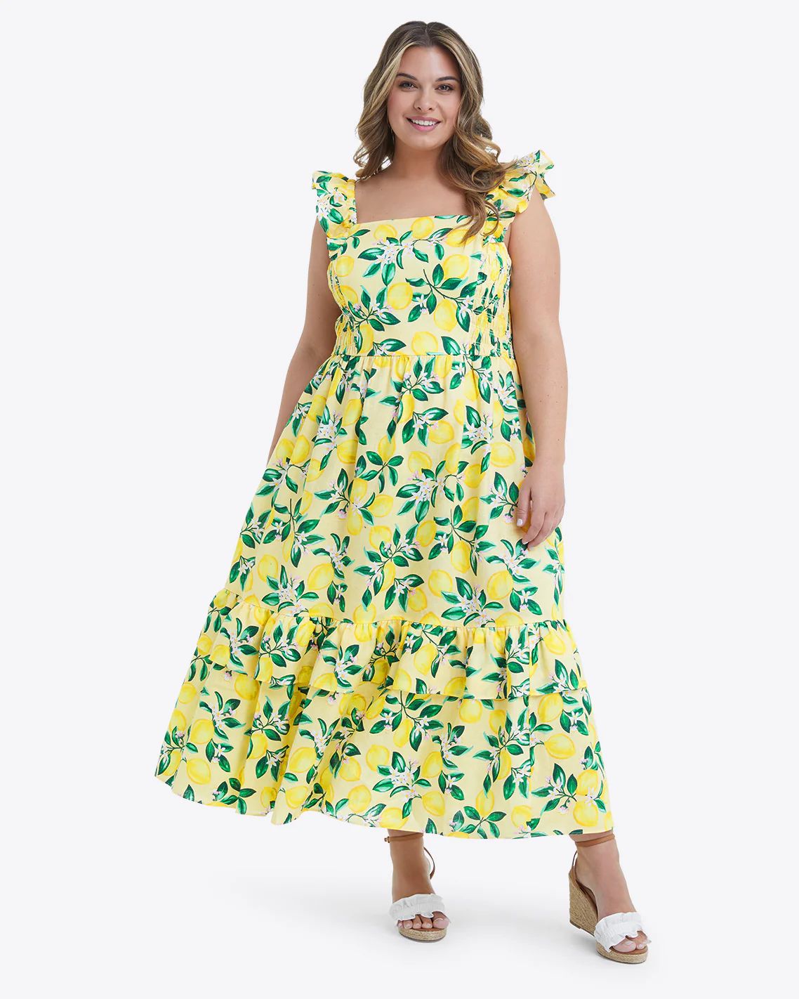 Carrie Midi Dress in Lemon Blossom | Draper James (US)