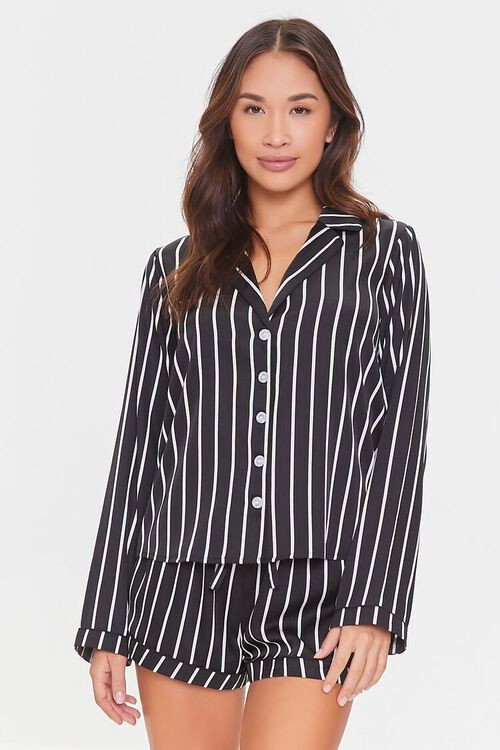 Striped Shirt & Shorts Pajama Set | Forever 21 | Forever 21 (US)