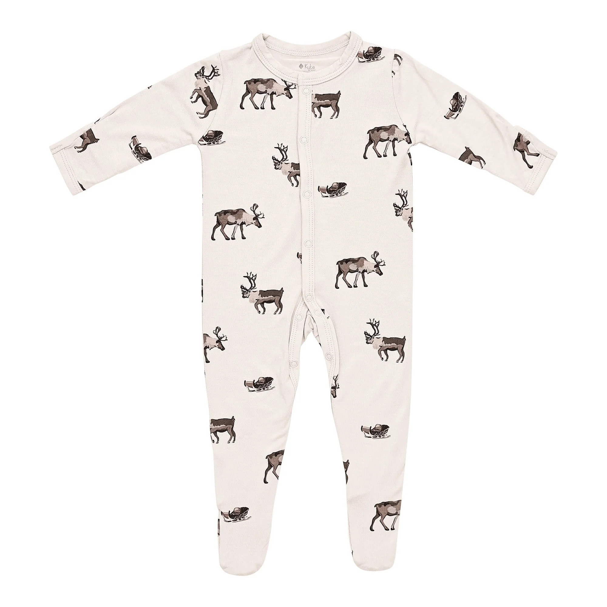 Printed Footie in Reindeer | Kyte BABY