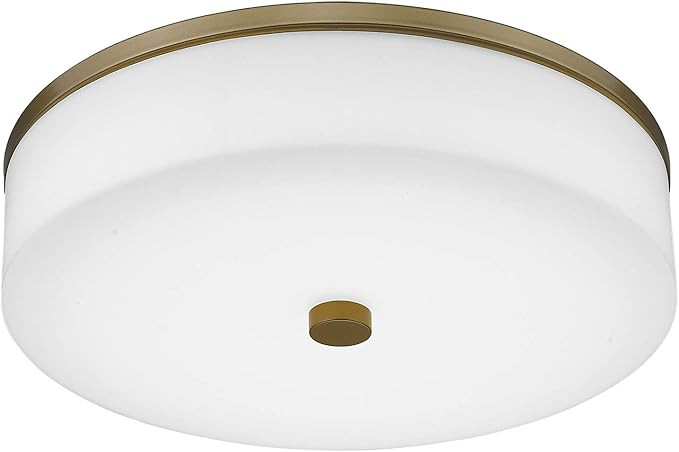 LMS Contemporary 16" Flush Mount Light Fixture, 2-Light Flush Mount Ceiling Light in Antique Bras... | Amazon (US)