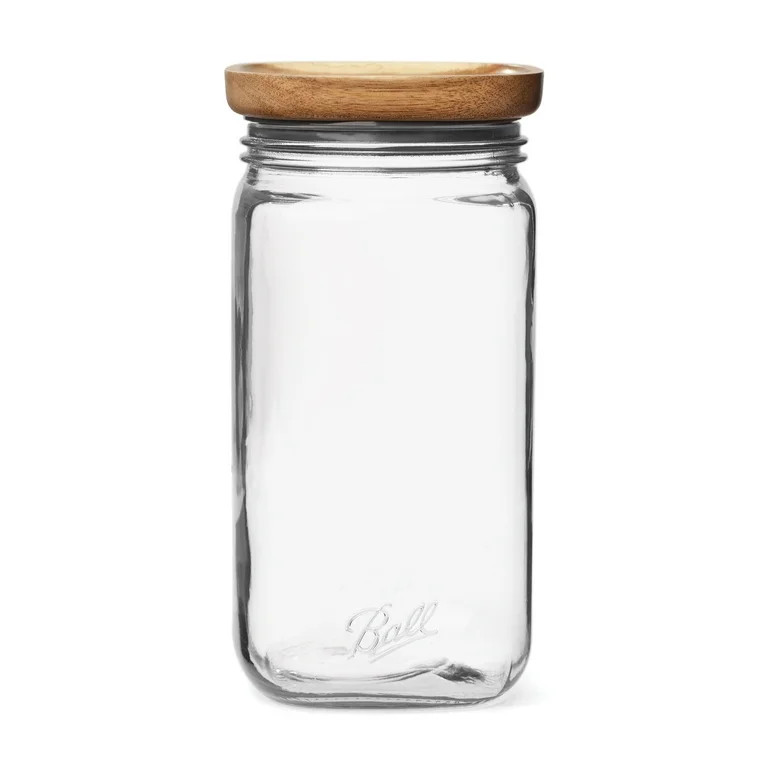 Ball Stack & Store Mason Jar with Wooden Lid, 32 Ounce | Walmart (US)