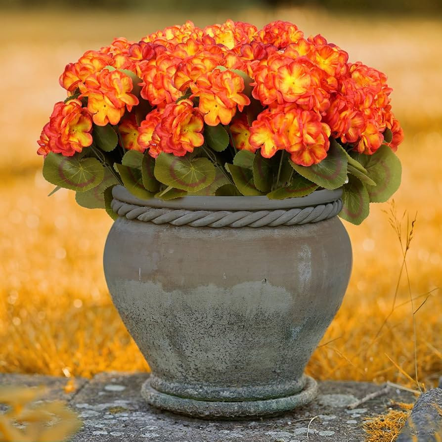 6 Bundles Artificial Fall Flowers Faux Mums,UV Resistant Fake Flowers Silk Flowers Fake Mums for ... | Amazon (US)